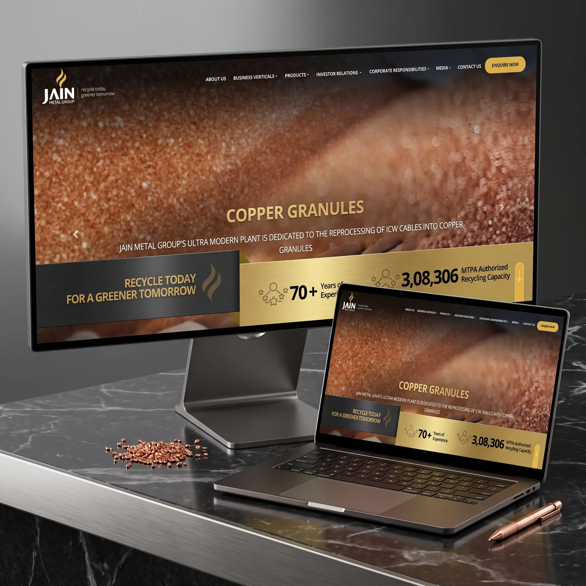 Jain Metal Group Copper Granules 3D Mockup